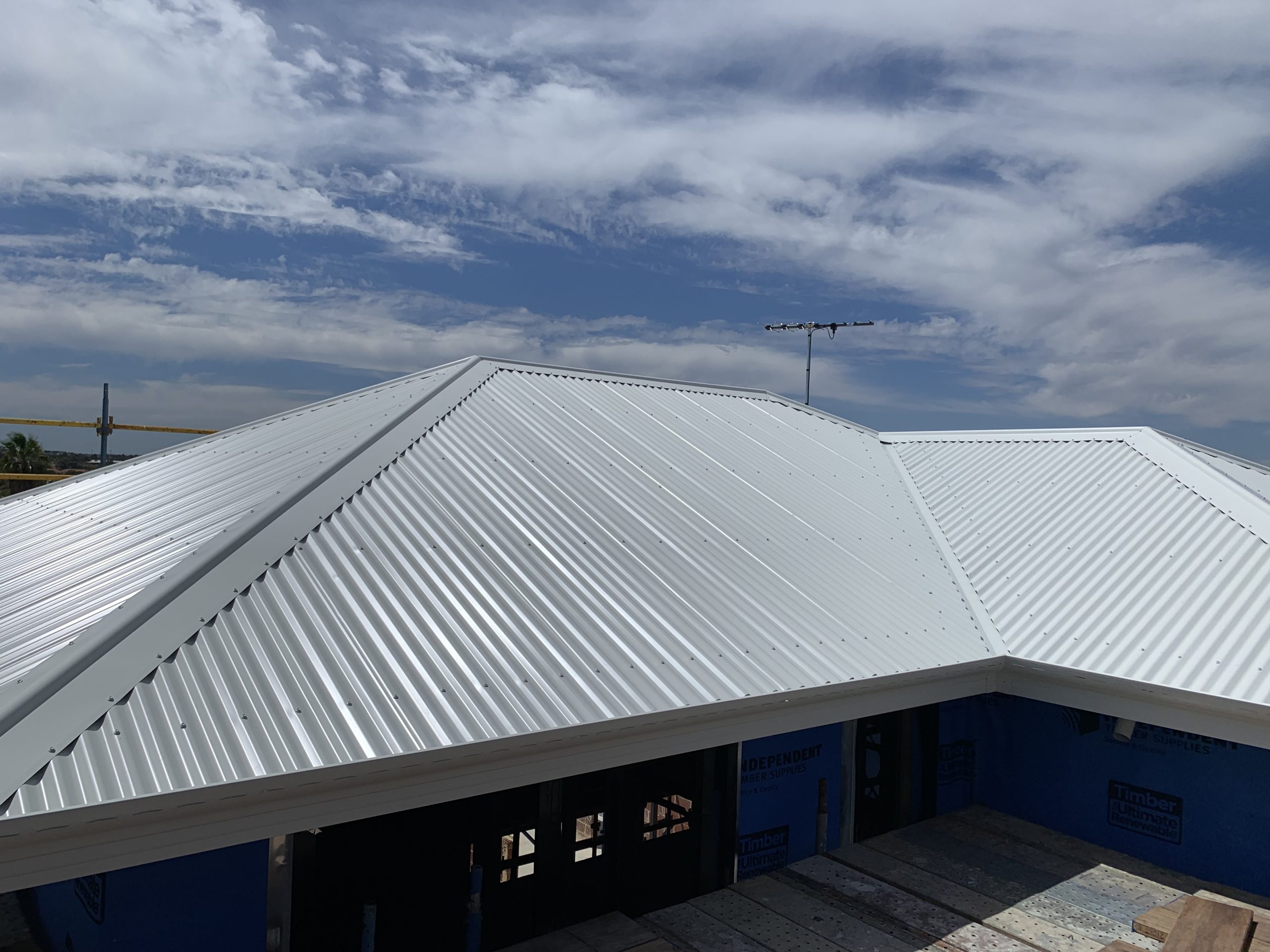 Roof of a house under construction